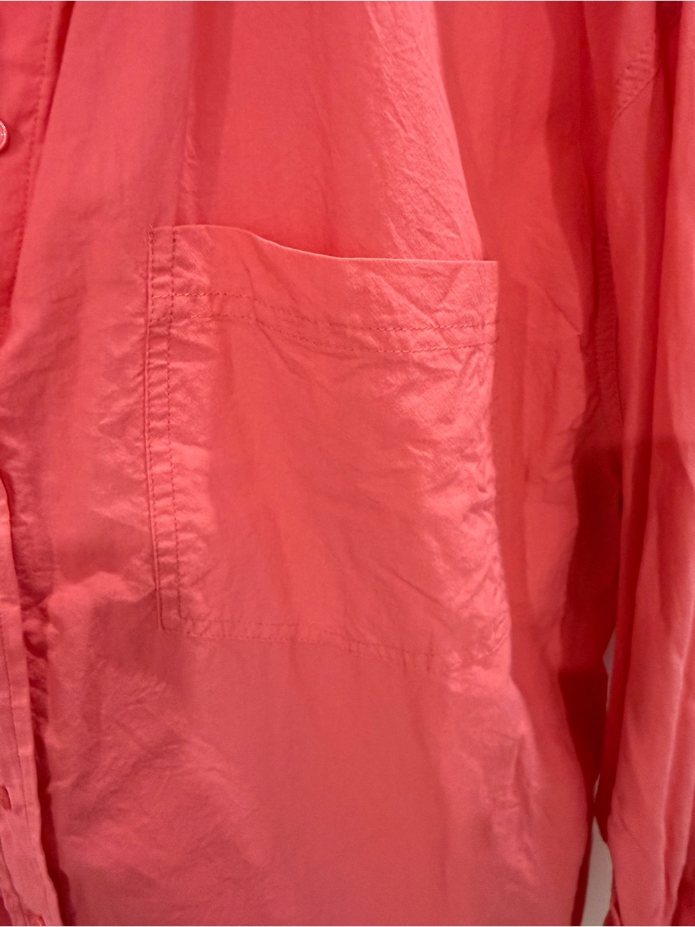 Dynamite Coral Button-Front oversized Cotton shirt - Picture 4 of 4